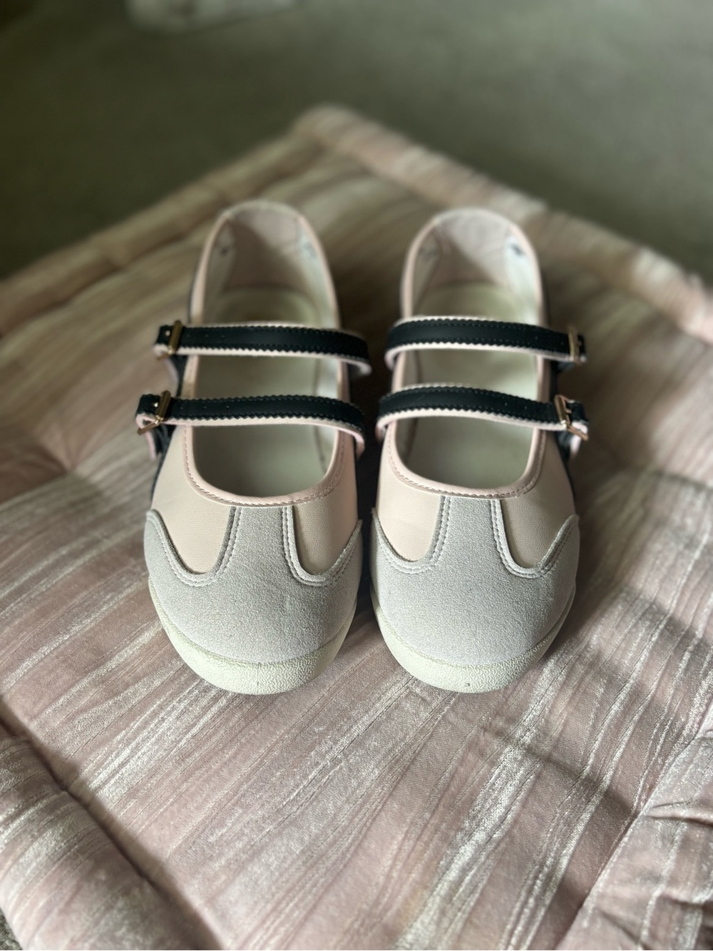 Yoki Pink Mary Jane Double-Strap Shoes